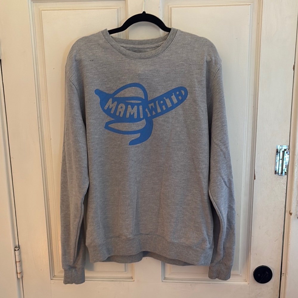 Gray Blue Banana Crewneck Sweater